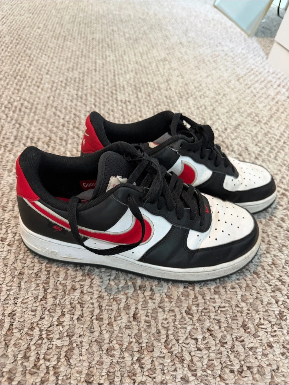 Nike Black, White & Red Low-Top Sneakers